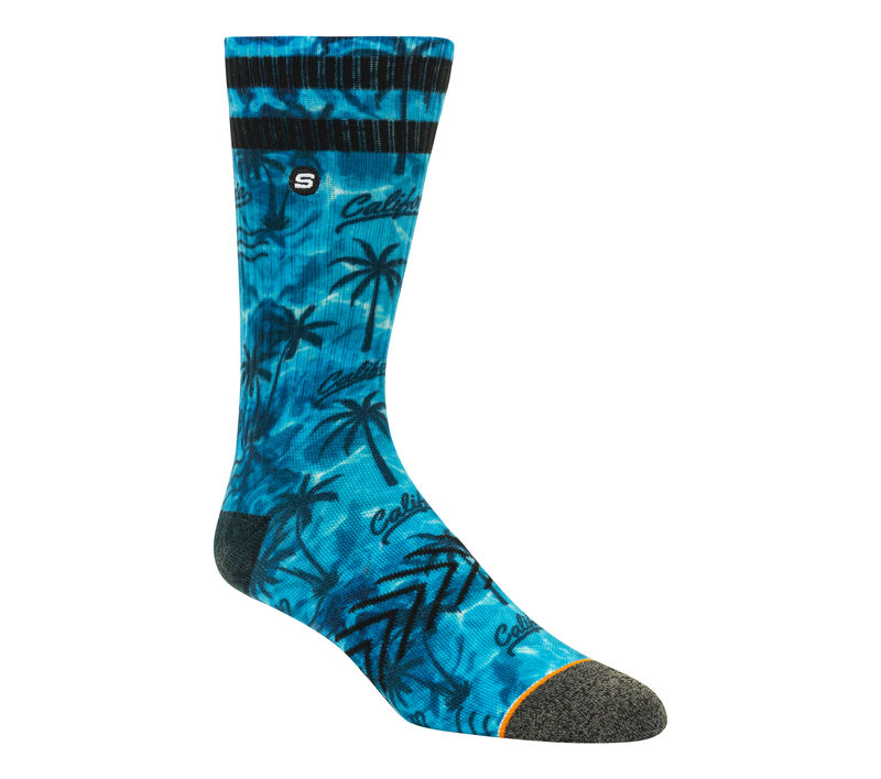 1 Pack Palm Pool Socks, AZUL, largeimage number 0