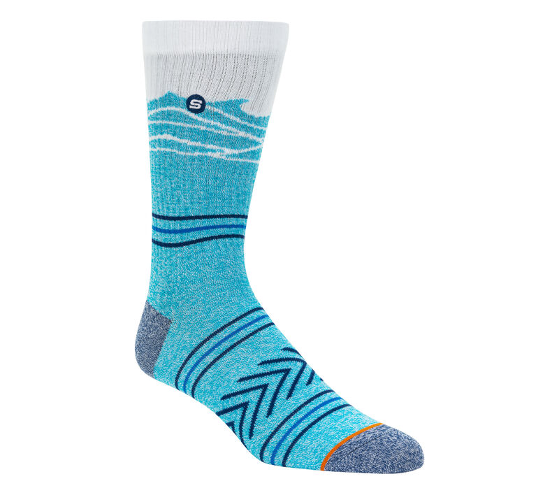 1 Pack Beach Waves Crew Sock, BLUE, largeimage number 0