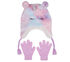 Cold Weather Plush Tie-Dye Unicorn Hat Set, MULTICOR, swatch