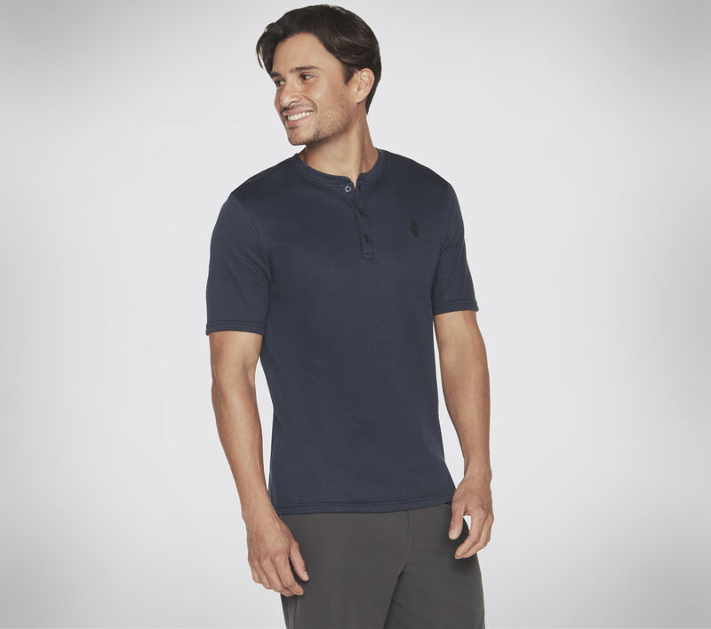 GOKNIT Pique Short Sleeve Henley, NAVY, largeimage number 0