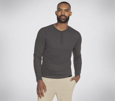 GO KNIT Waffle Henley