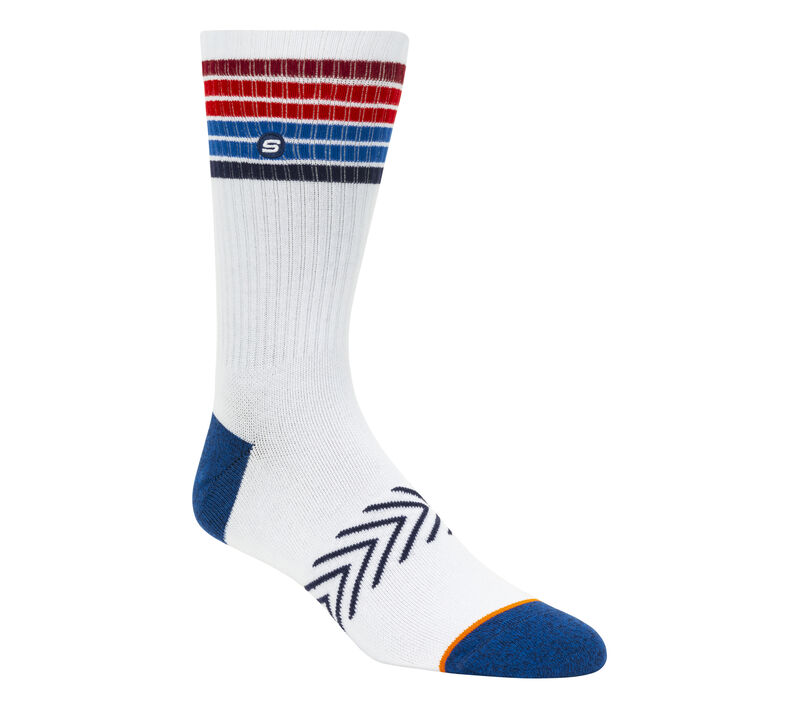 1 Pack Americana Stripe Crew Socks, BRANCO, largeimage number 0