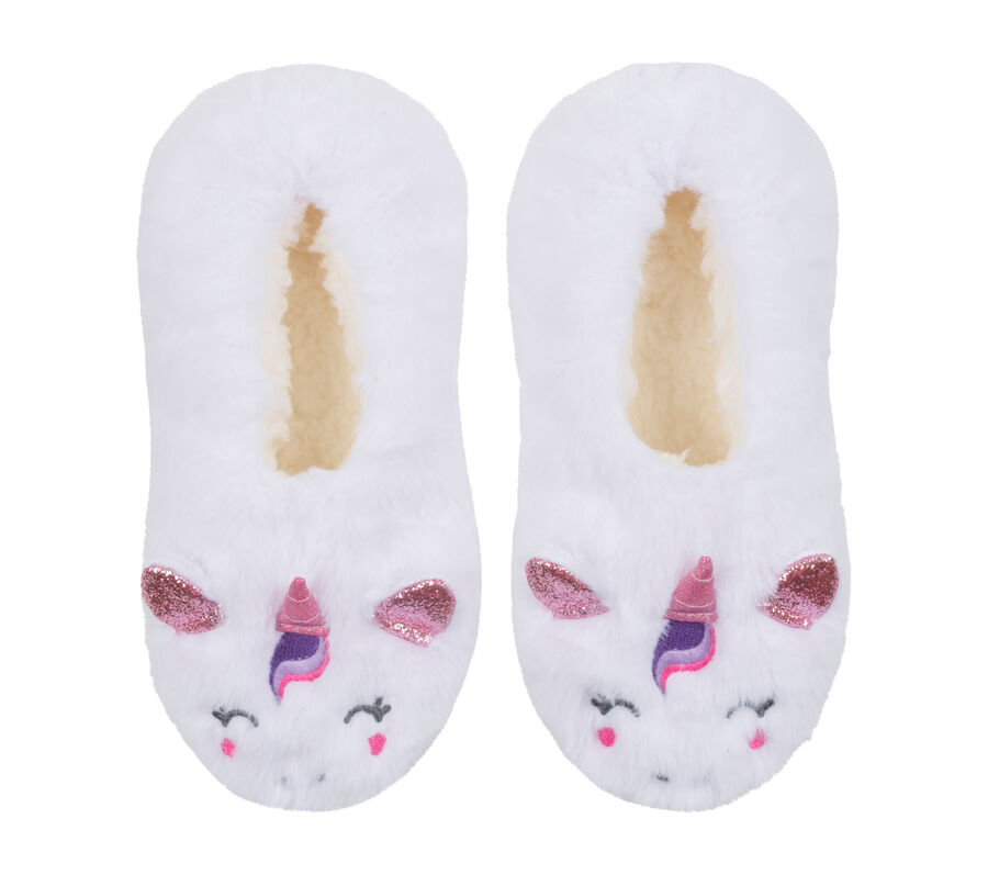 Plush Unicorn Slipper Socks - 1 Pack, BRANCO, largeimage number 0