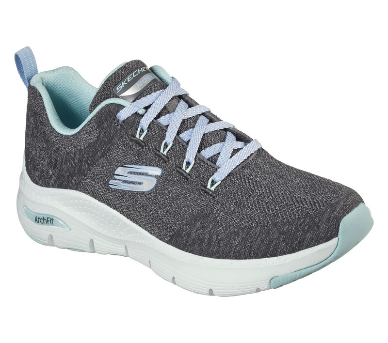 Skechers Arch Fit - Comfy Wave, CARVÃO / TURQUESA, largeimage number 0