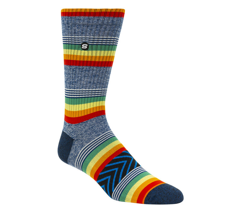 1 Pack Retro Stripes Crew Sock, MULTI, largeimage number 0