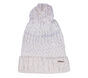 Slub Knit Ivory Pom-Pom Beanie, BRANCO SUJO, large image number 0