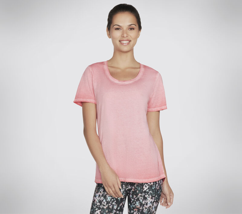 Diamond Wash Hatha Scoop Neck Tunic Tee, CORAL, largeimage number 0