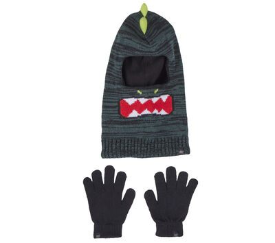 3D Knit Dino Ski Mask and Glove Set