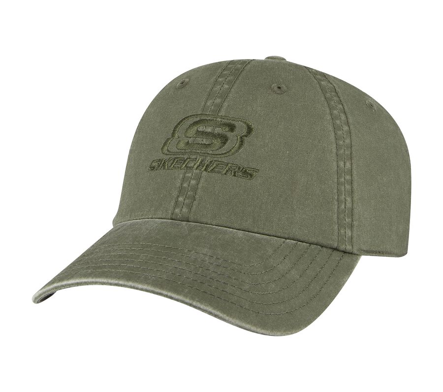 Skechers Washed Dad Hat, OLIVE, largeimage number 0