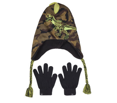 Camouflage T-rex Hat and Glove Set