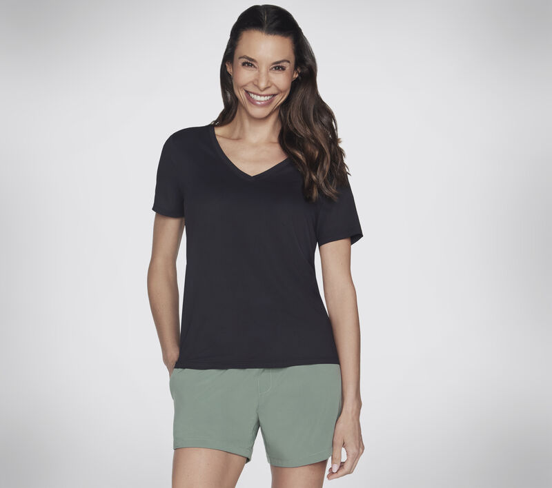 GO DRI Serene V-Neck Top, BLACK, largeimage number 0