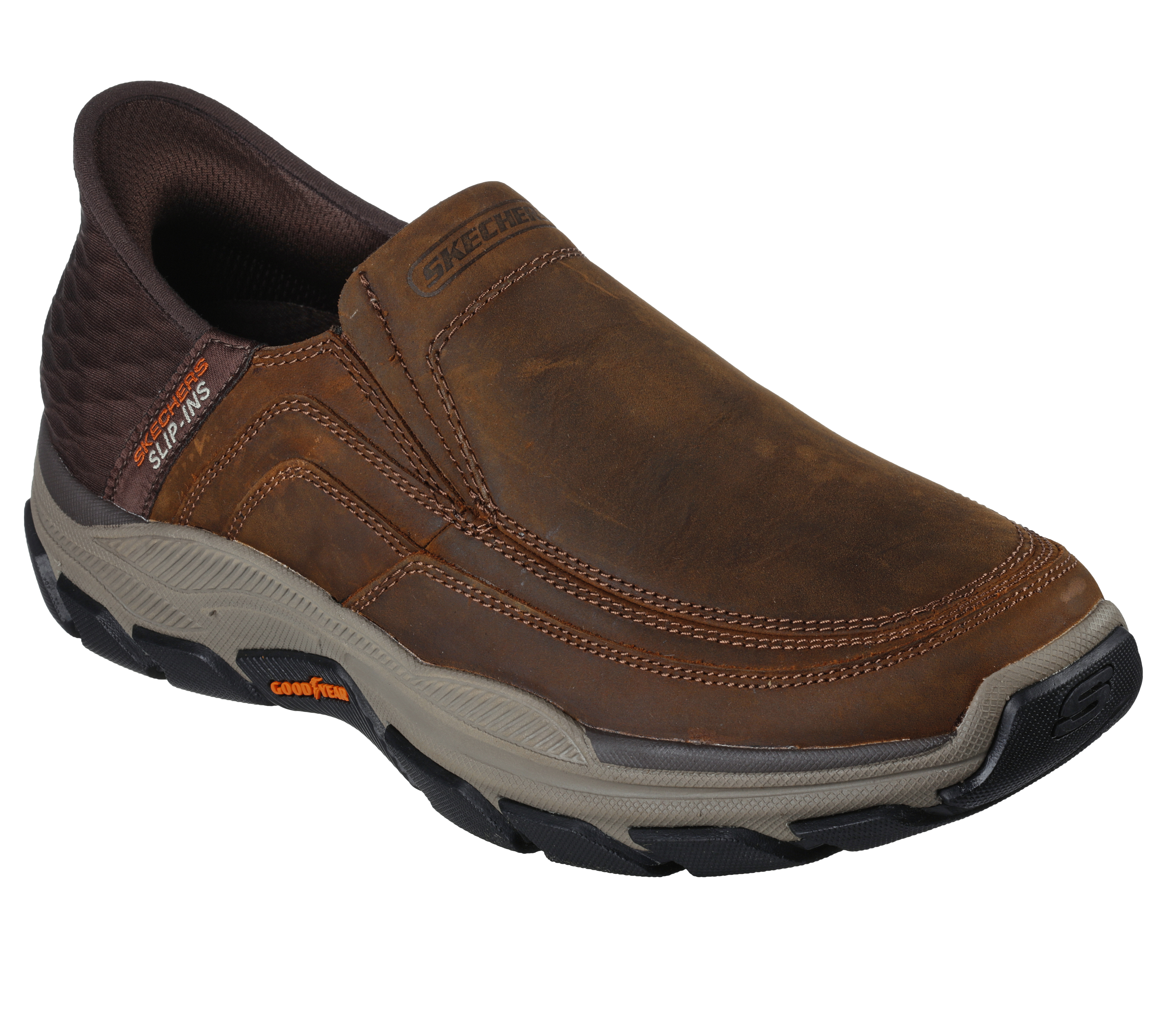 Skechers brown sales slip on